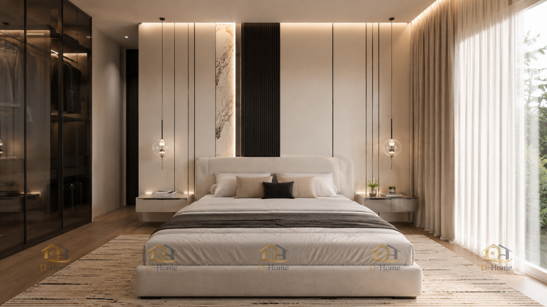Thiết kế phòng ngủ Master nhà phố hiện đại