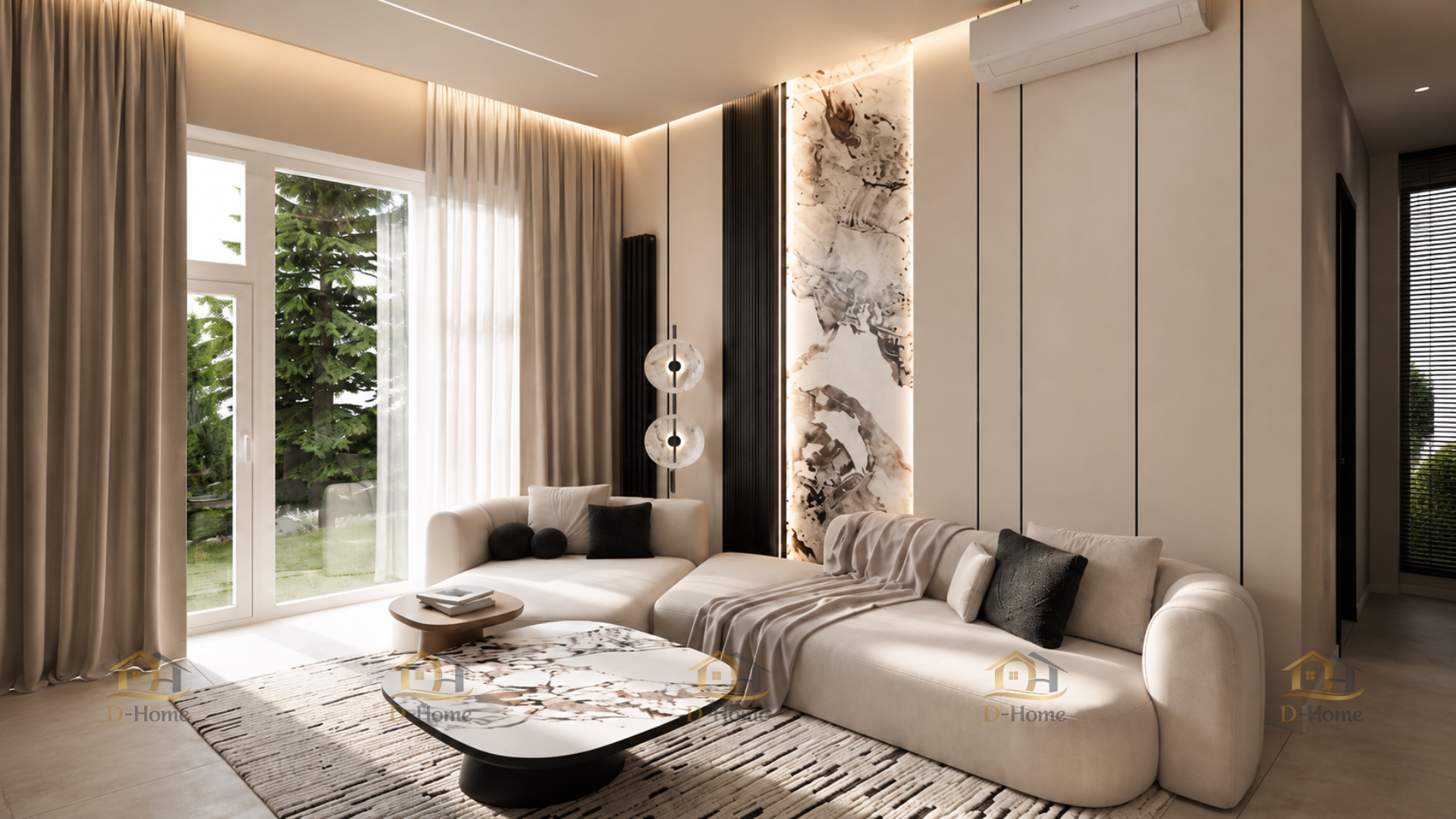 Thiết kế nội thất nhà phố hiện đại 200m2 - 2 tầng tiện nghi 