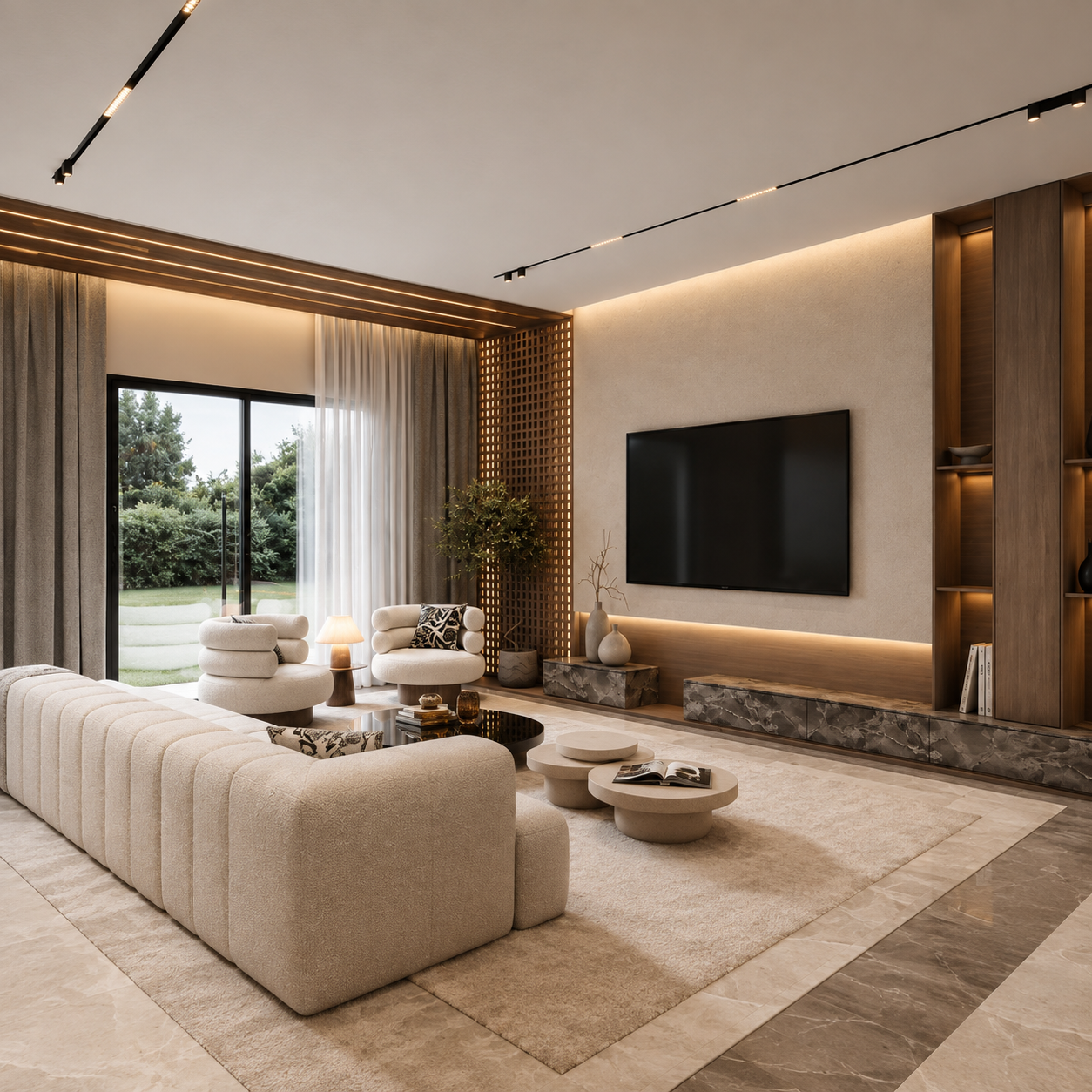Thiết kế nội thất phòng khách biệt thự hiện đại - 50m2