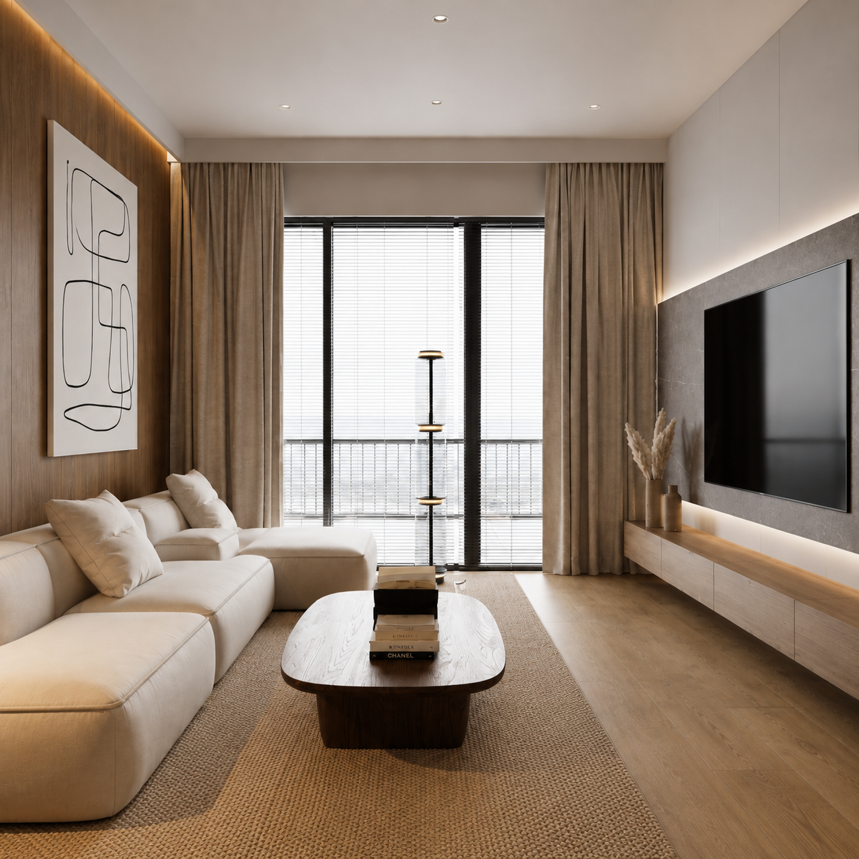 Thiết kế nội thất phòng khách liền bếp chung cư 40m2 - Chị B