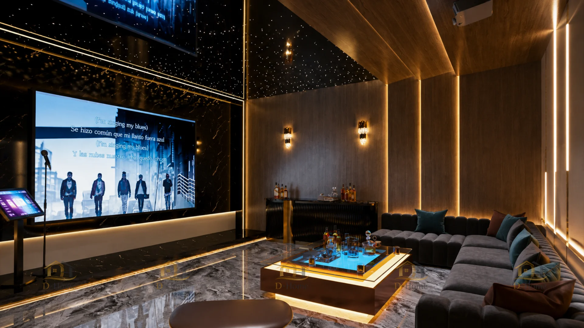 Trần sao tạo hiệu ứng như phòng karaoke chuyên nghiệp