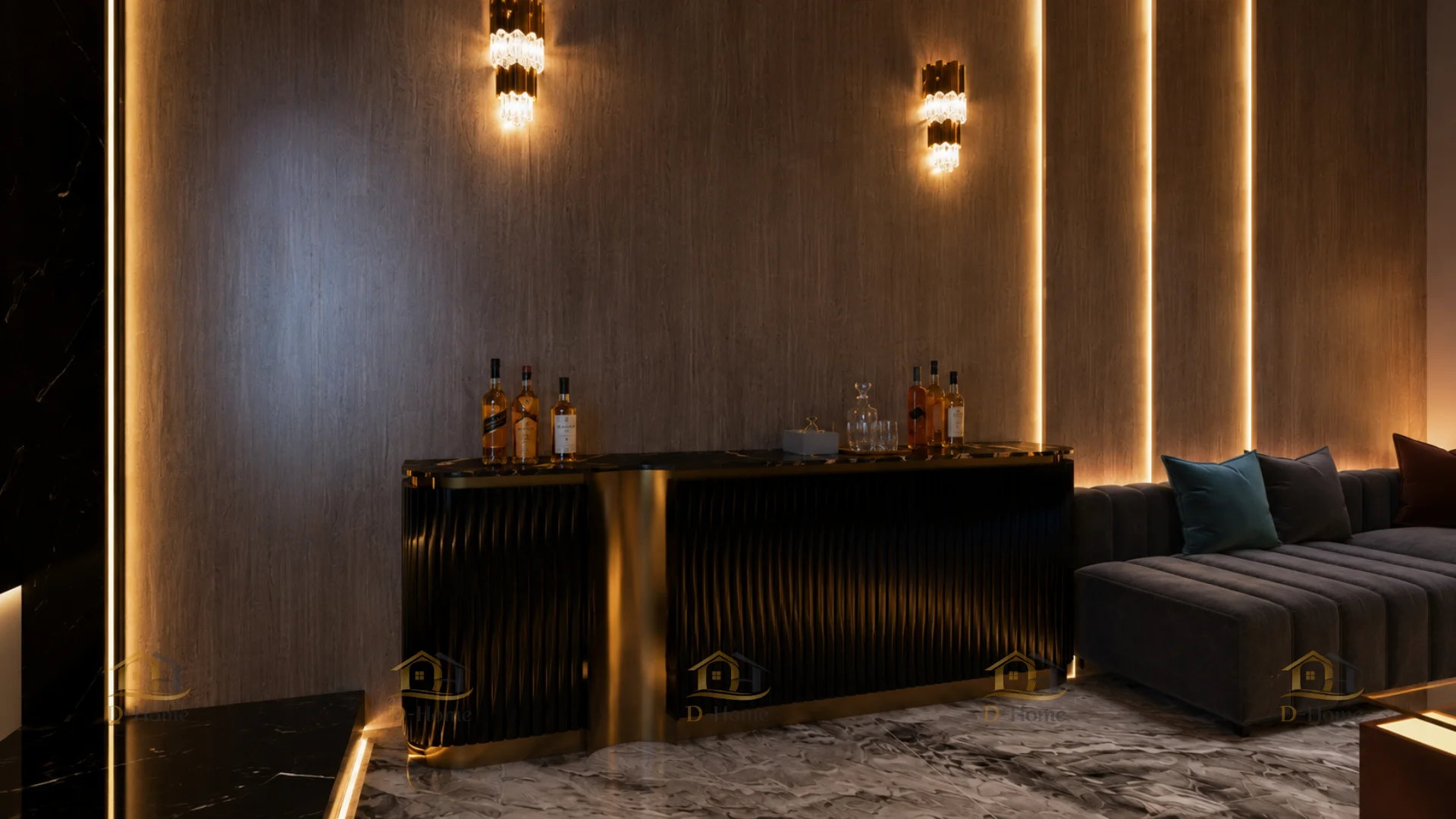 Quầy bar mini tăng tiện ích cho phòng karaoke tại nhà