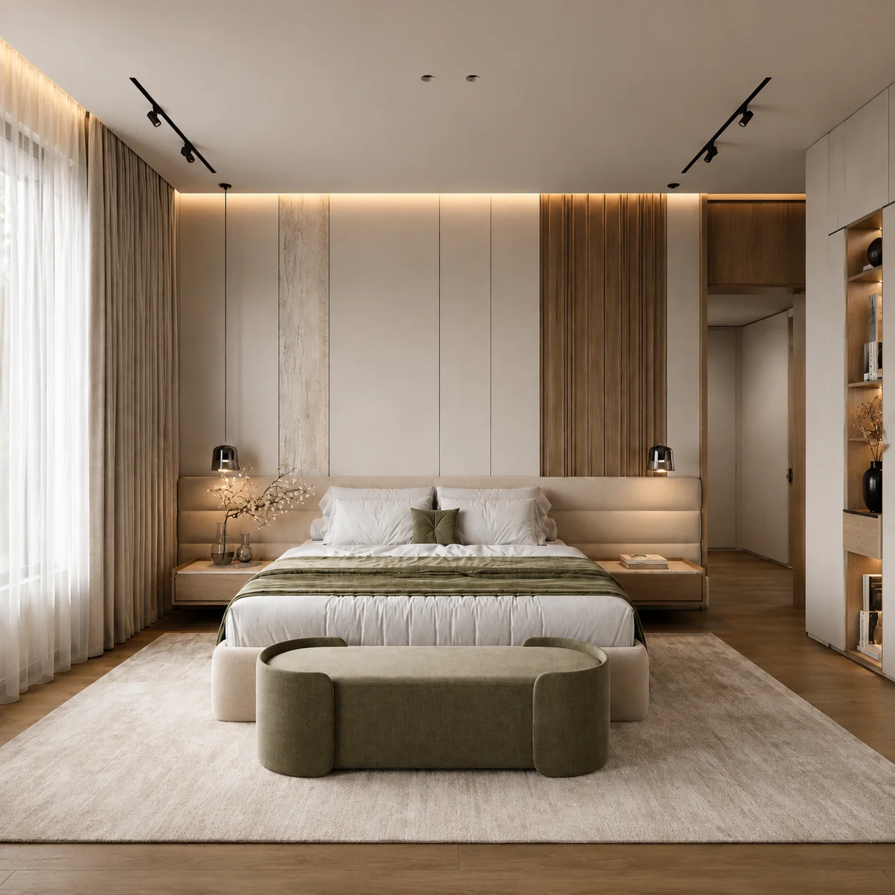Thiết kế phòng ngủ master nhà ống 35m2 hiện đại tiện nghi