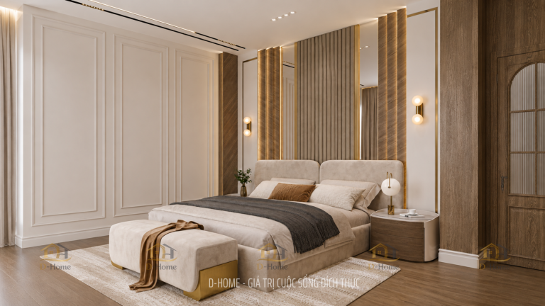 Thiết kế phòng ngủ tân cổ điển sang trọng 35m2 - Chị H