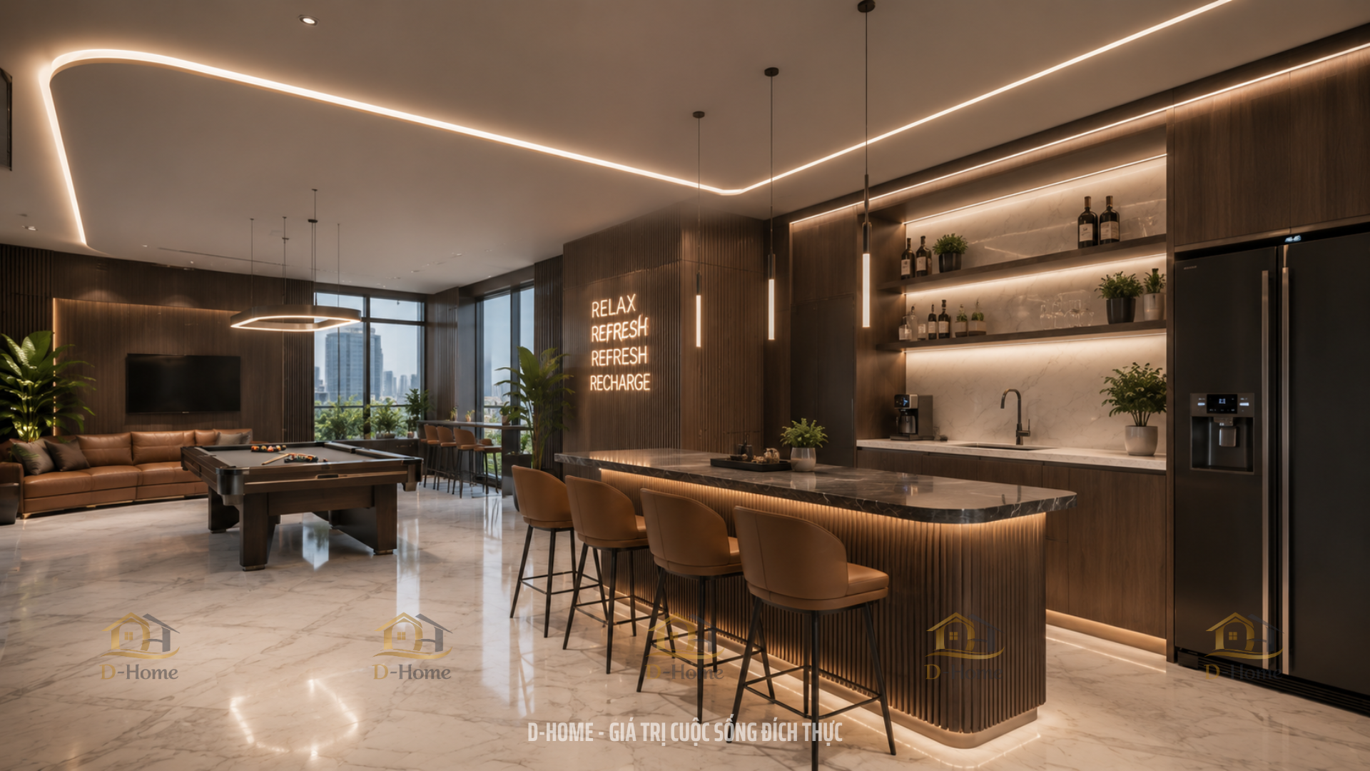Thiết kế khu pantry kết hợp giải trí cho nhân viên
