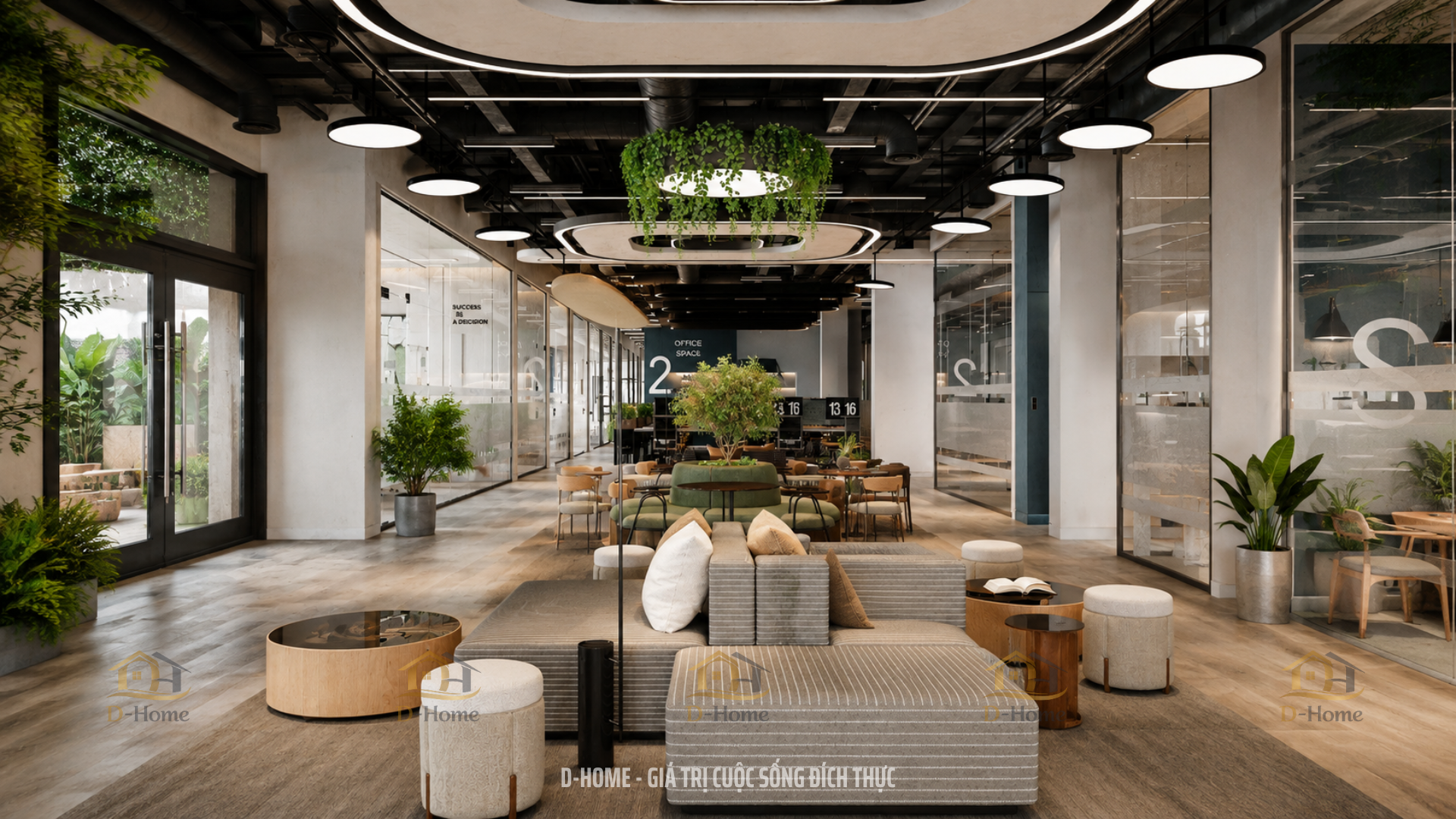 Thiết kế văn phòng xanh Biophilic cao cấp 450m² - Thủ Đức