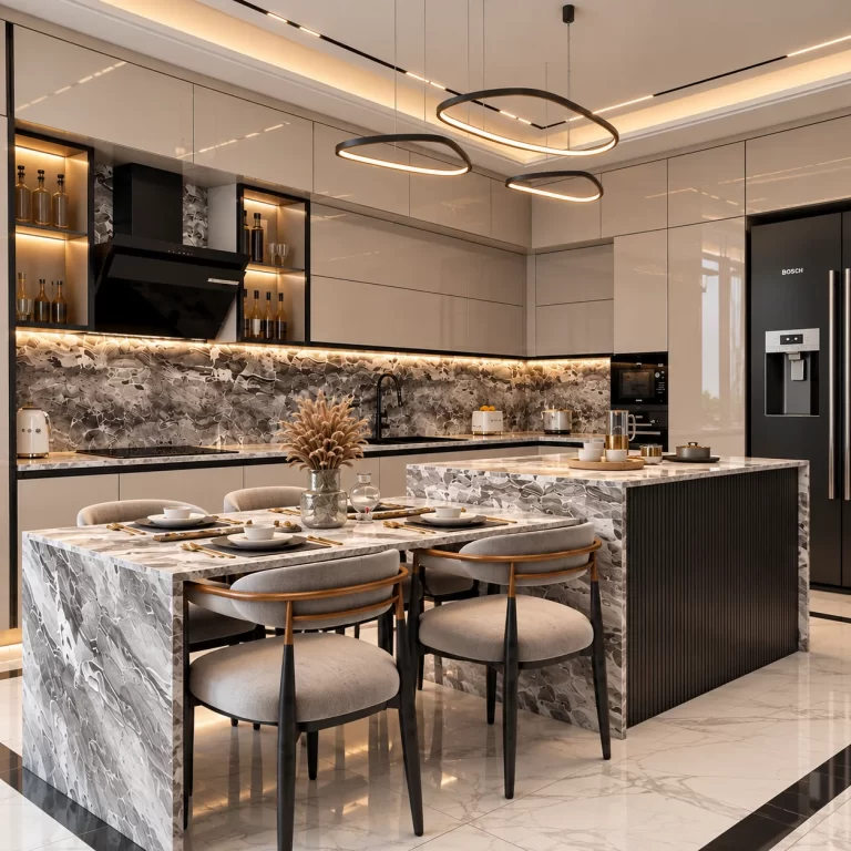 Dự án thi công tủ bếp gỗ công nghiệp MDF cho phòng bếp hiện đại