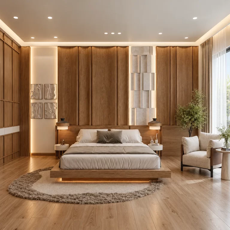 Hoàn thiện nội thất phòng ngủ master phong cách mộc mạc 55m2 - Chị L