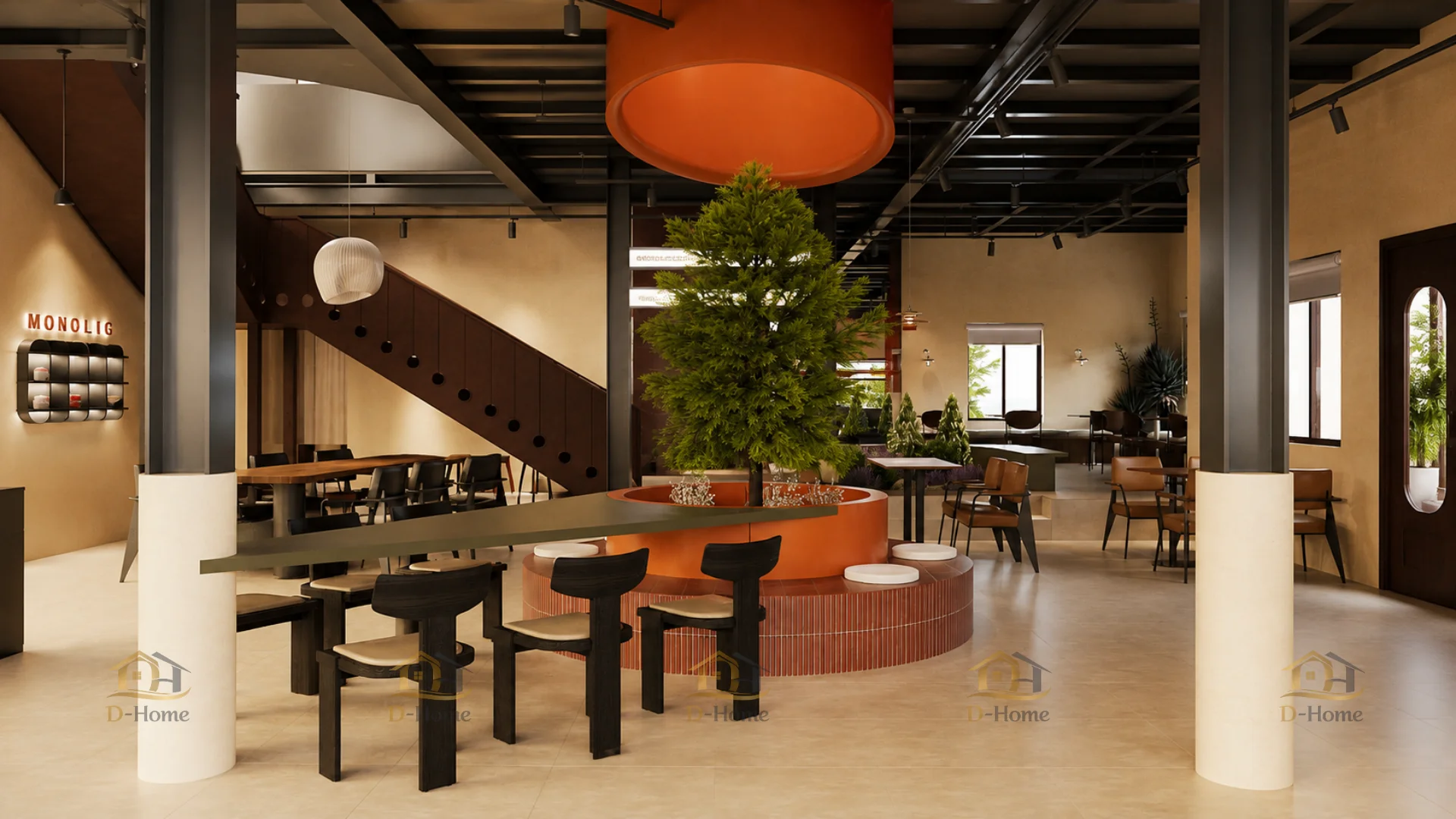 Thiết kế nội thất quán cafe theo phong cách Modern & Industrial