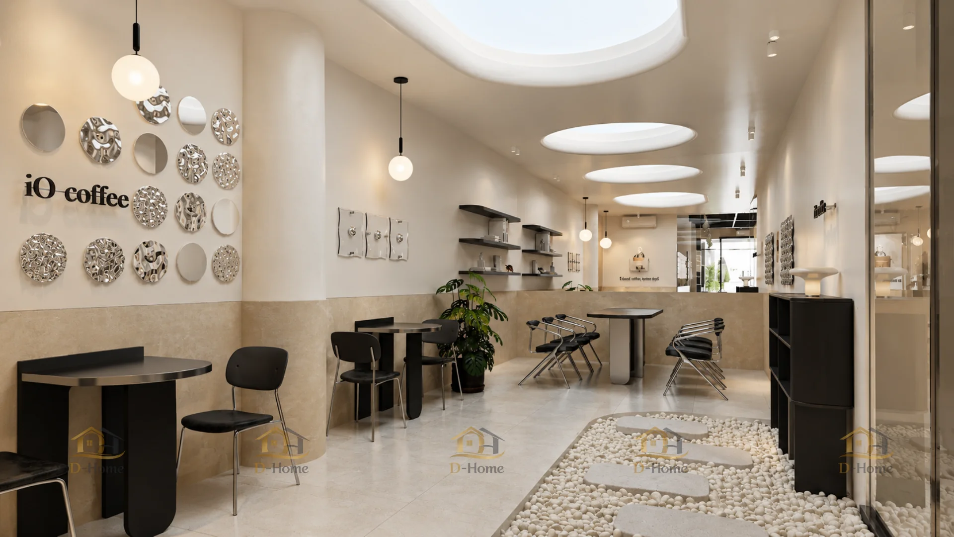 Bố trí nhiều khu vực ngồi trong diện tích 90m²