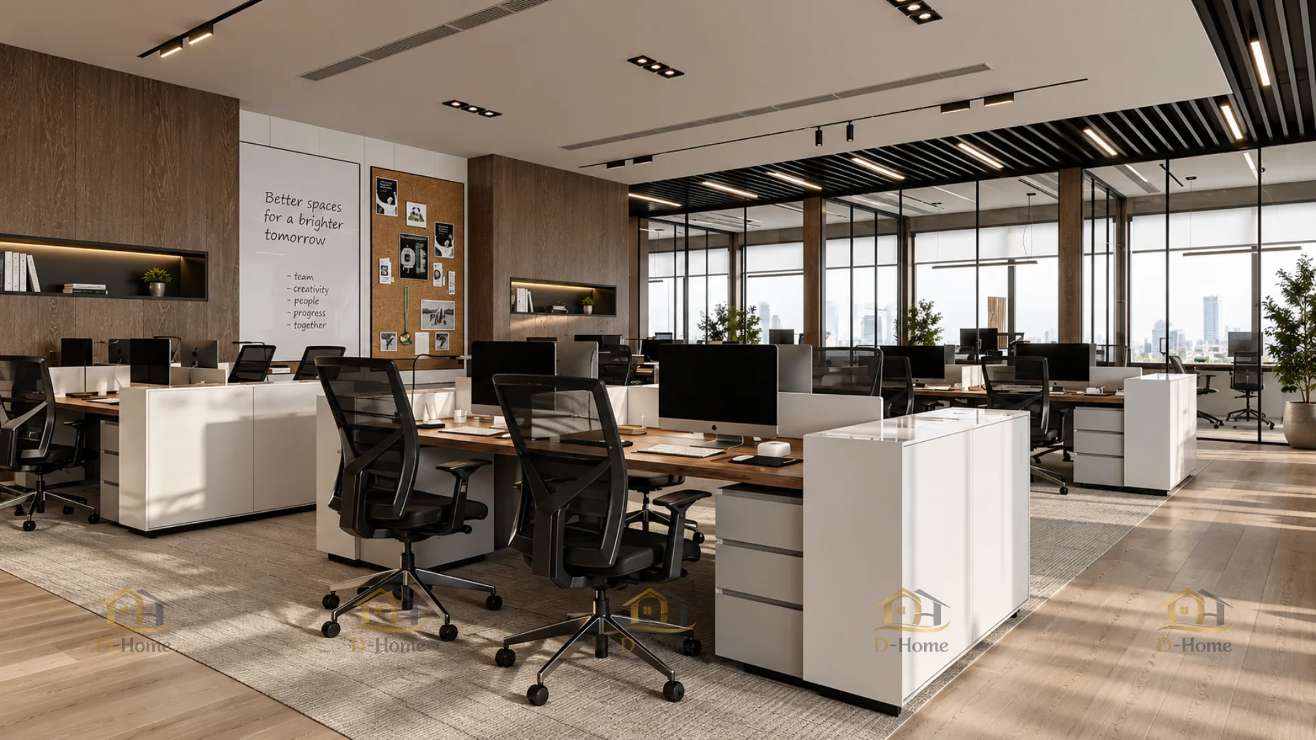 Hoàn thiện nội thất văn phòng 400m2 phong cách hiện đại - 7 phòng chức năng