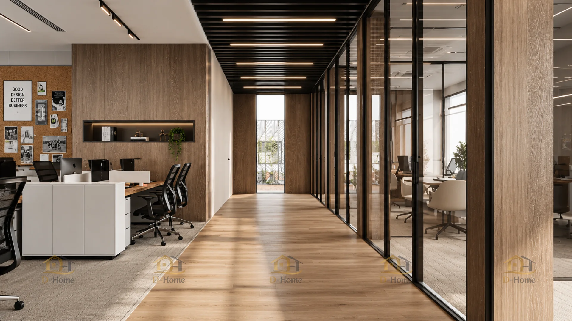 Hoàn thiện nội thất văn phòng 400m2 phong cách hiện đại - 7 phòng chức năng