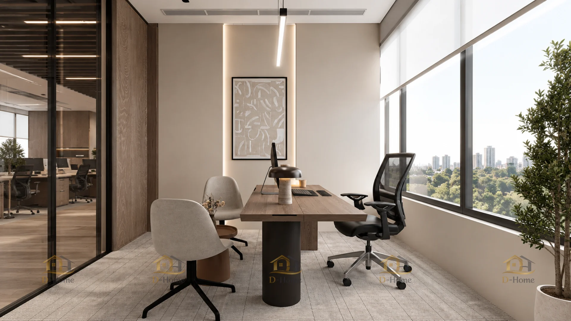 Hoàn thiện nội thất văn phòng 400m2 phong cách hiện đại - 7 phòng chức năng