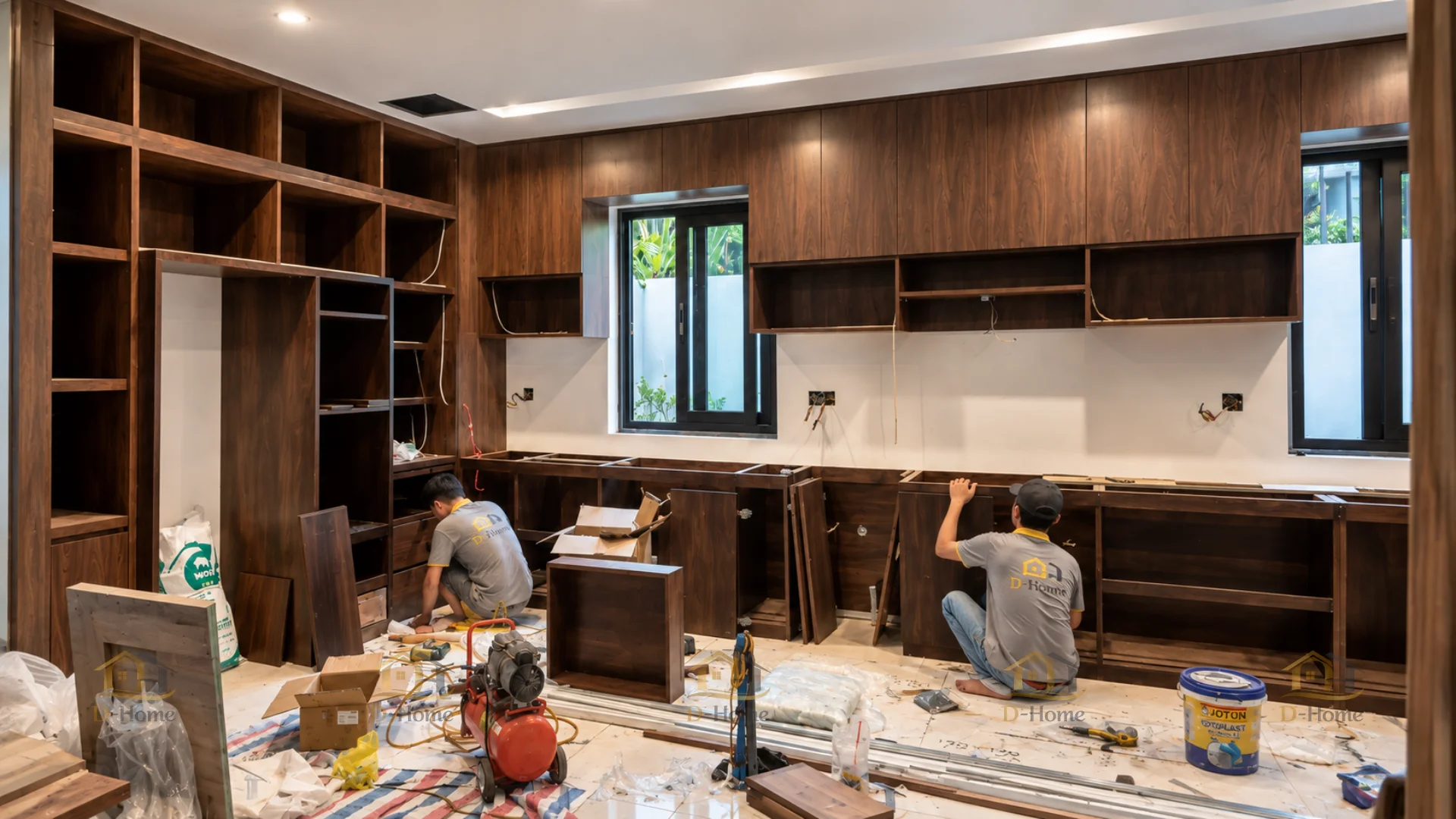D-Home - Đơn vị chuyên thiết kế và thi công tủ bếp nhựa & gỗ công nghiệp theo yêu cầu chất lượng giá tốt