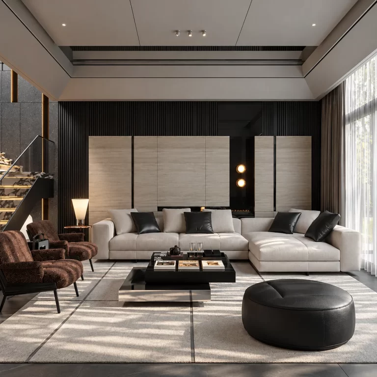 Hoàn thiện nội thất phòng khách nhà phố hiện đại luxury - Chị B