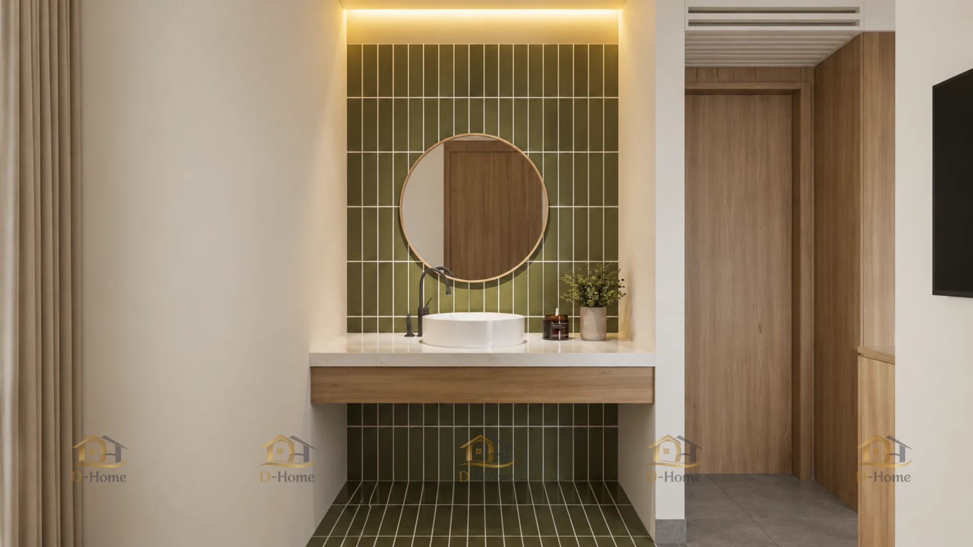 Thiết kế nội thất Phòng tắm – Đồng bộ màu sắc với không gian tổng thể