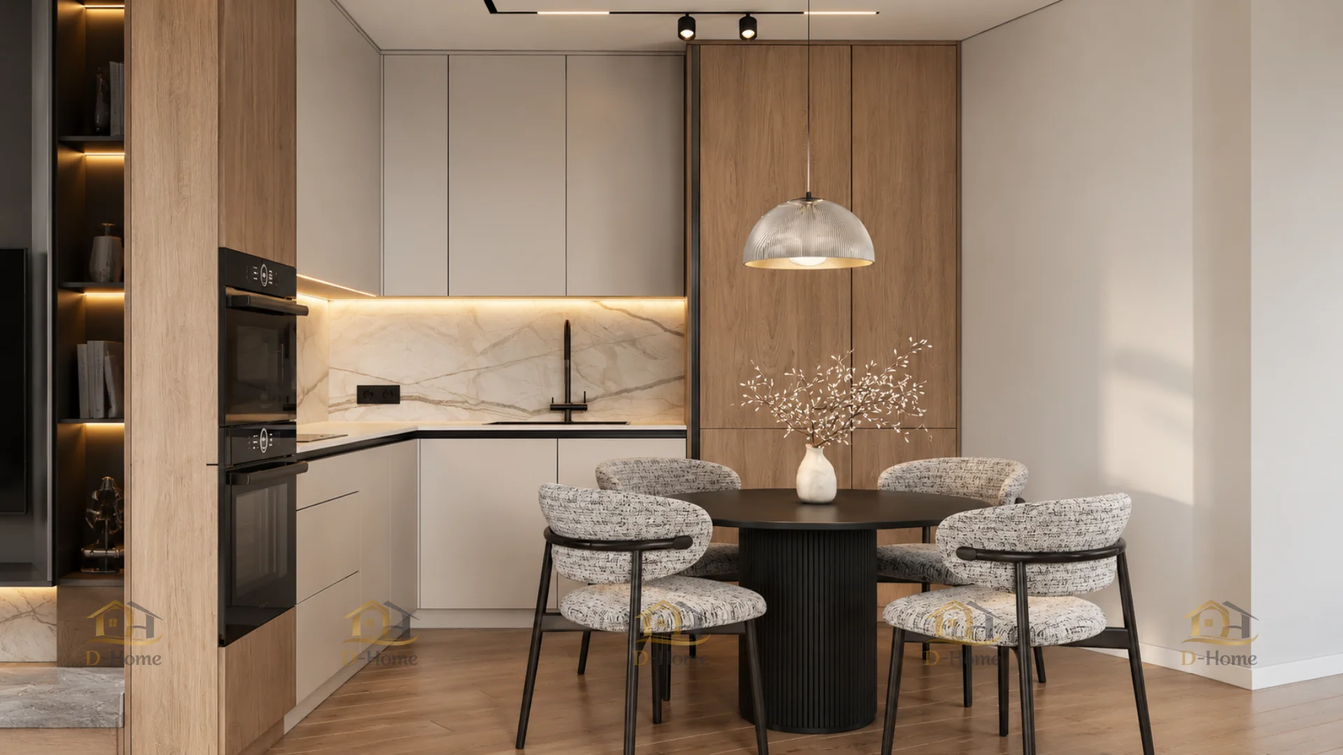 Mẫu tủ bếp MDF phủ Melamine