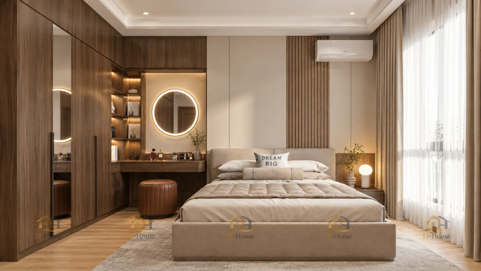Mẫu tủ quần áo chữ L cho phòng ngủ master