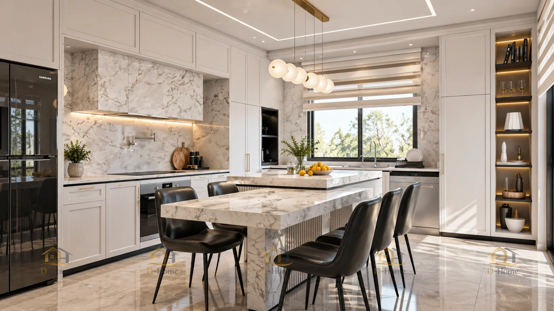 Dự án hoàn thiện nội thất phòng bếp tủ nhôm cánh kính hiện đại Q8 - Anh V