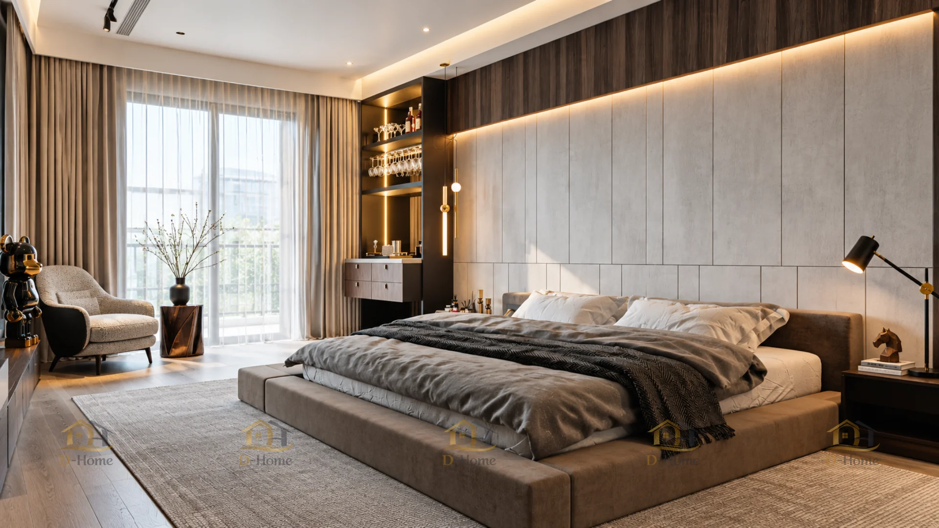 Dự án hoàn thiện nội thất phòng ngủ master có phòng thay đồ quận 3 - Anh L