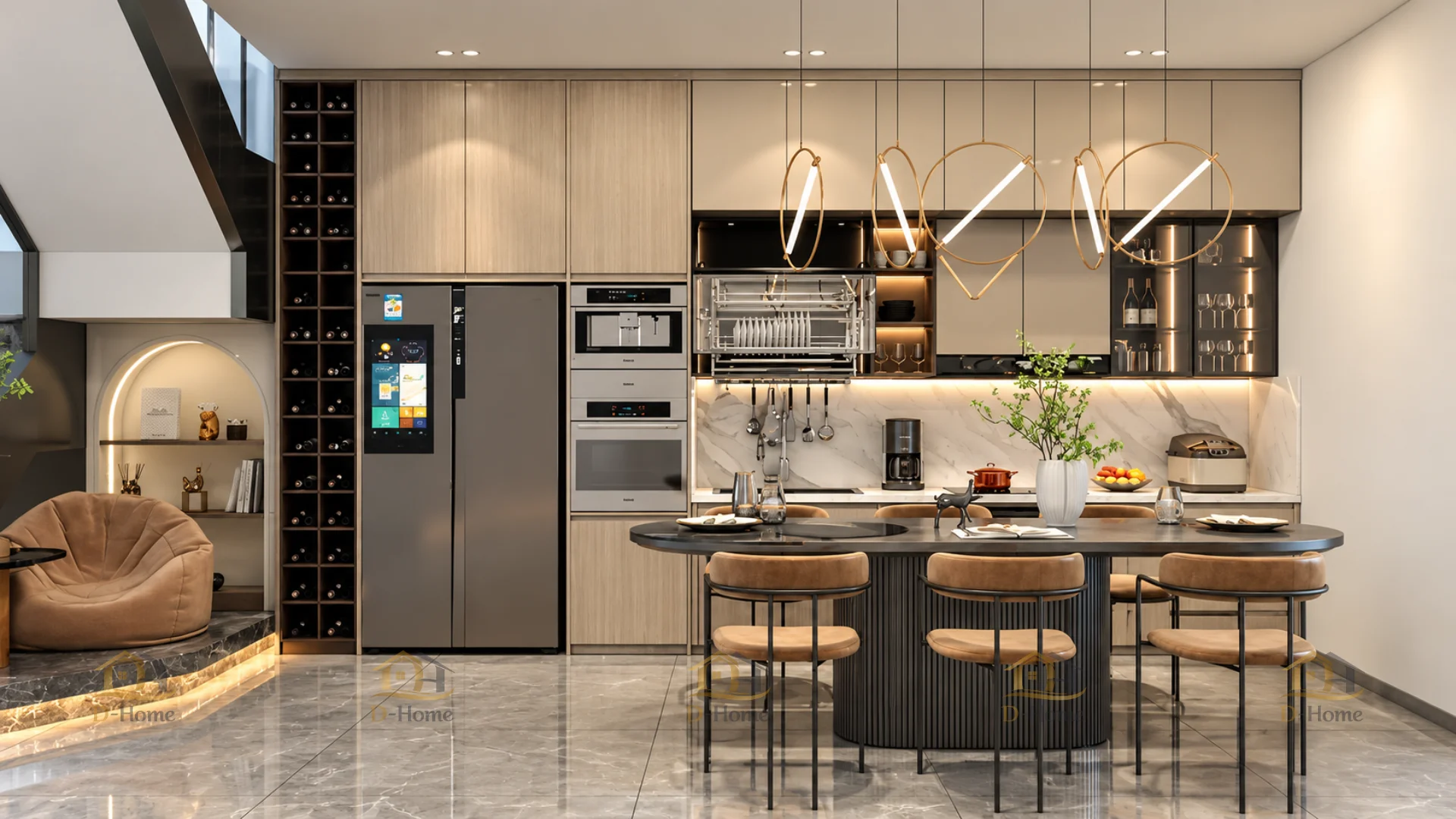 Acrylic phù hợp với gia đình ưu tiên vẻ ngoài bóng đẹp, màu sắc hiện đại