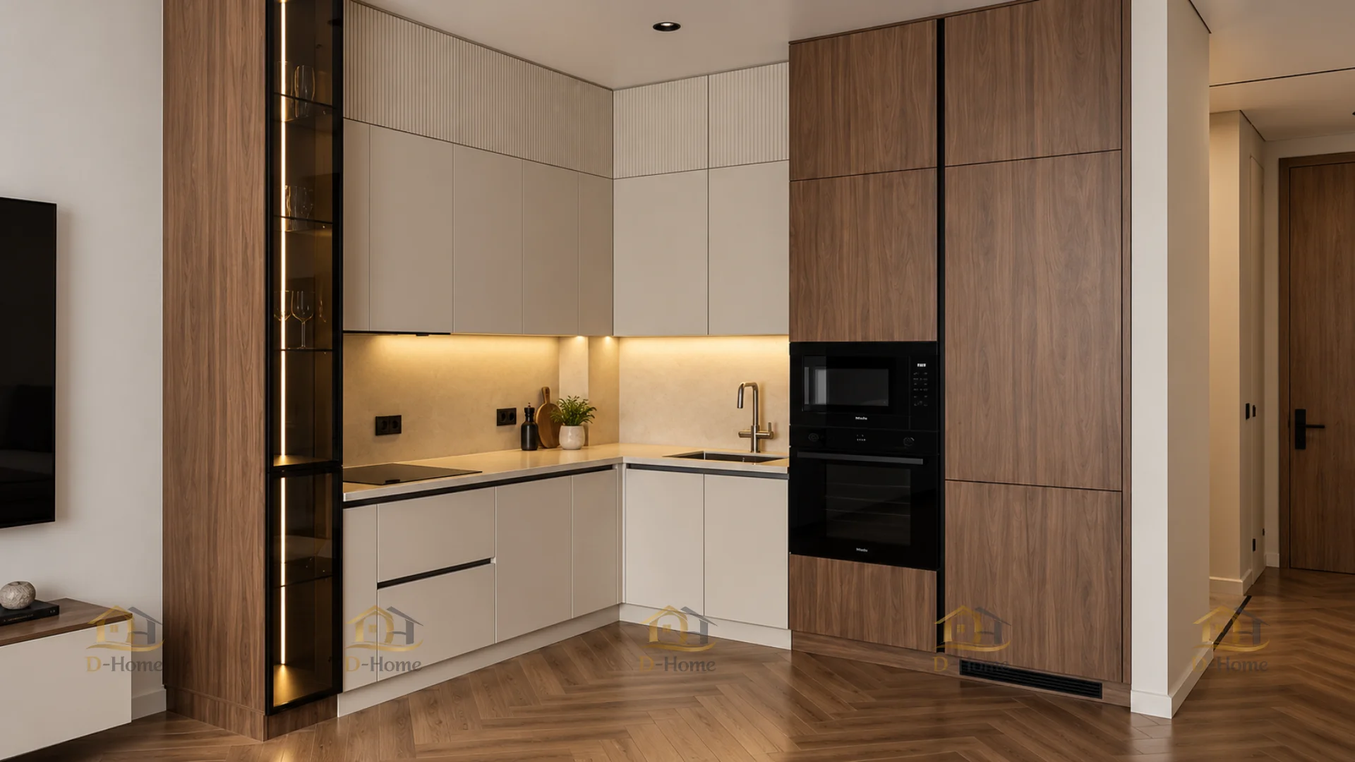 Tủ bếp Laminate có khả năng chống trầy xước và chịu lực va đặp vượt trội hơn so với Melamine
