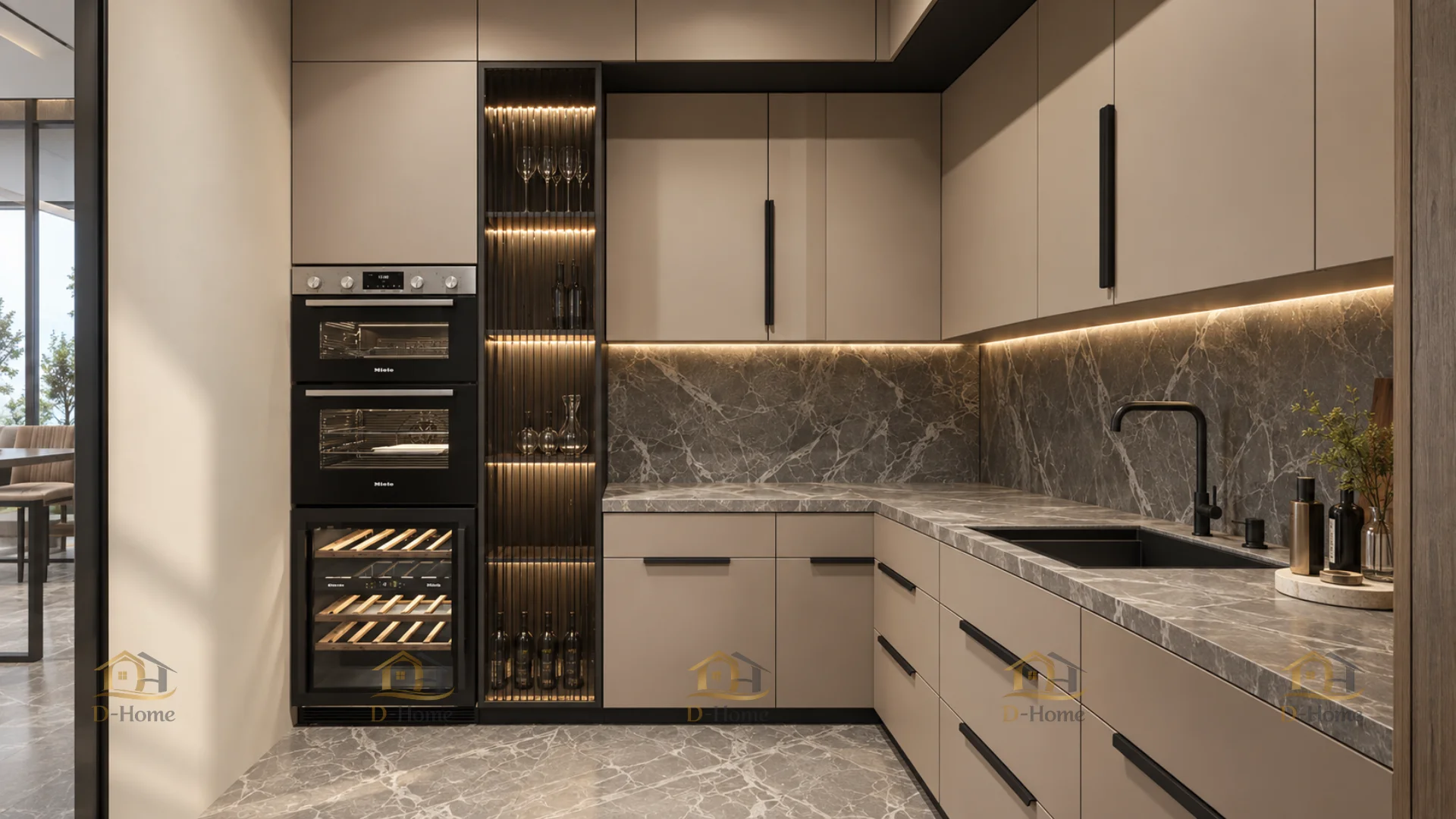 Bề mặt Laminate mịn, không bám bẩn giúp gia chủ dễ dàng lau sạch mọi vết bẩn