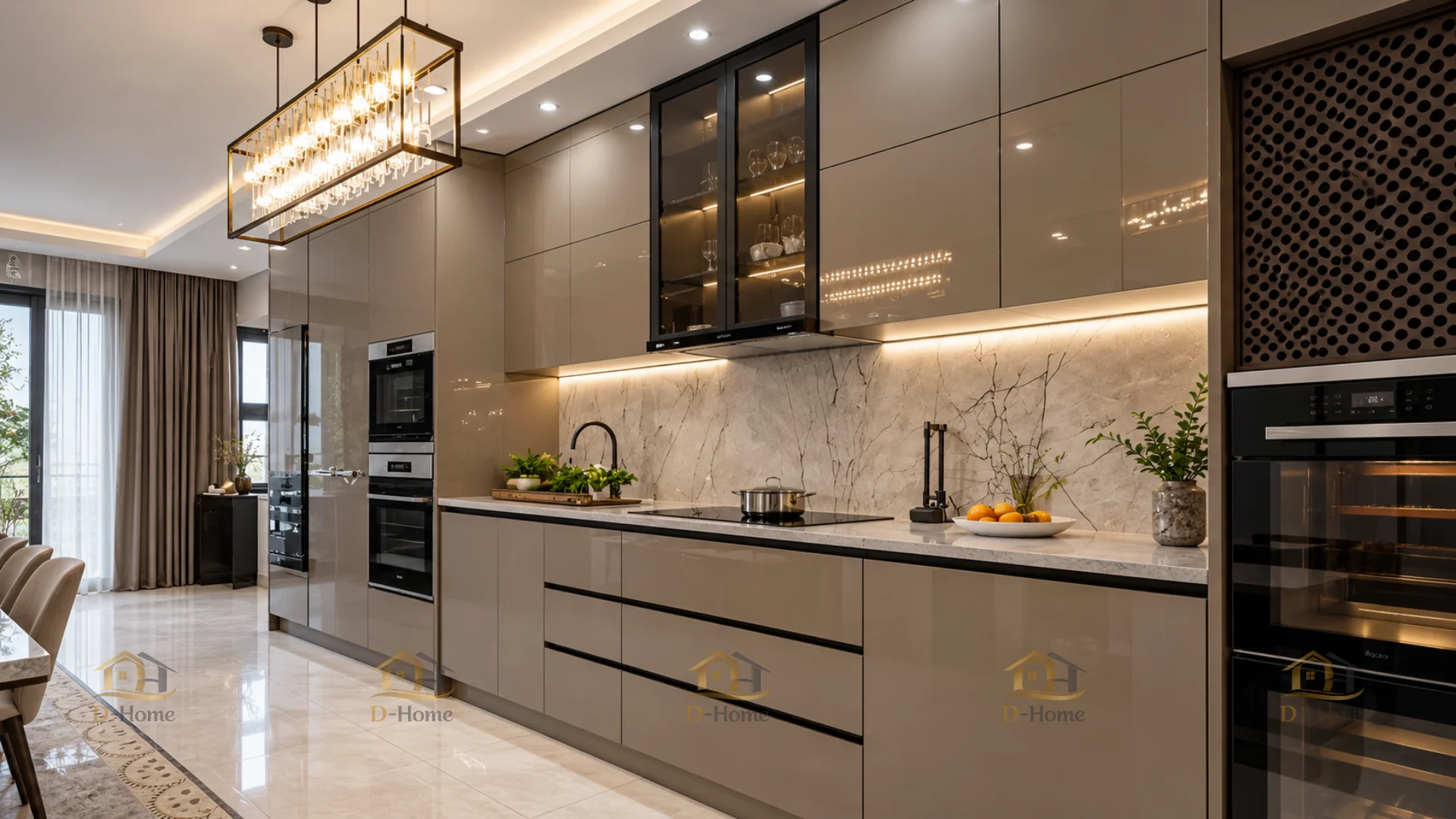 Tủ bếp nhựa được nhiều gia đình ưa chuộng có thể chống nước và chống ẩm
