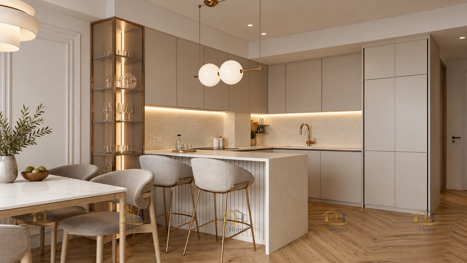 Tủ bếp gỗ công nghiệp MDF là lựa chọn phù hợp với nhiều căn hộ nhờ kiểu dáng linh hoạt